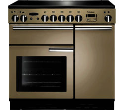 RANGEMASTER  Professional 90 Electric Induction Range Cooker - Cream & Chrome